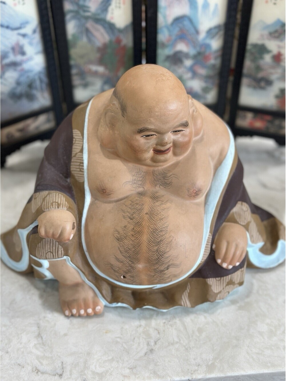 Vintage Japanese Hakata Doll "Laughing Buddha" or God of Luck and Good Fortune